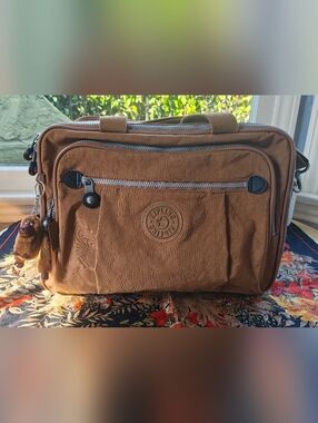Kipling Brown Corduroy Shoulder Bag